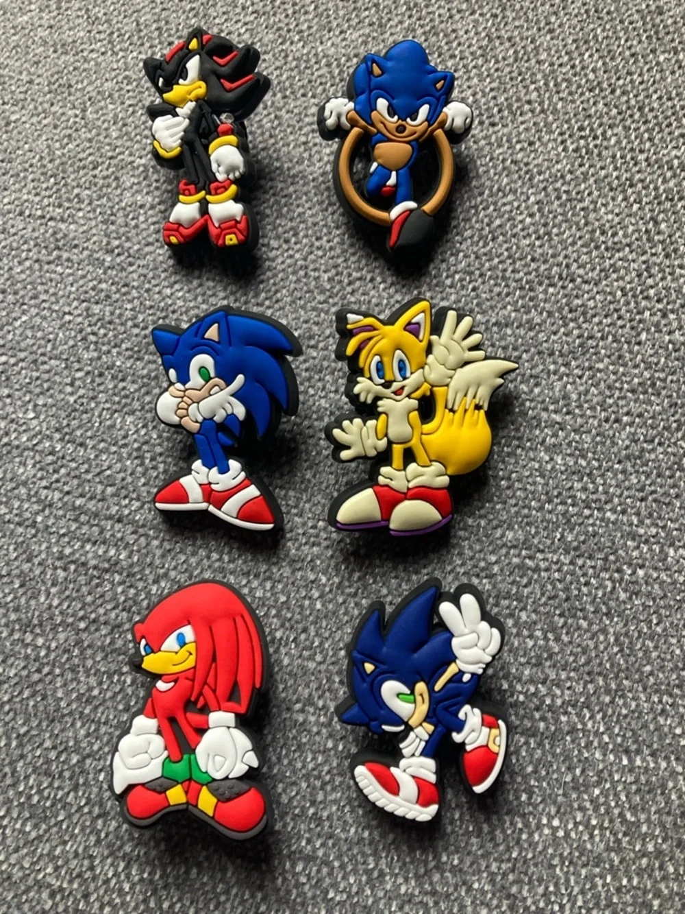 Sonic the Hedgehog Character Jibbitz Set - Blue, Yellow, Red